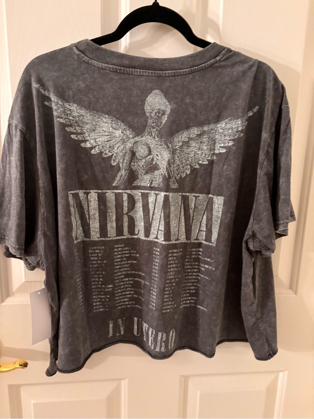 NIRVANA Gray Washed 'In Utero' Graphic Tee with Silver Print